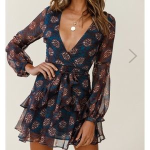 Balloon Leaf Print Dress
